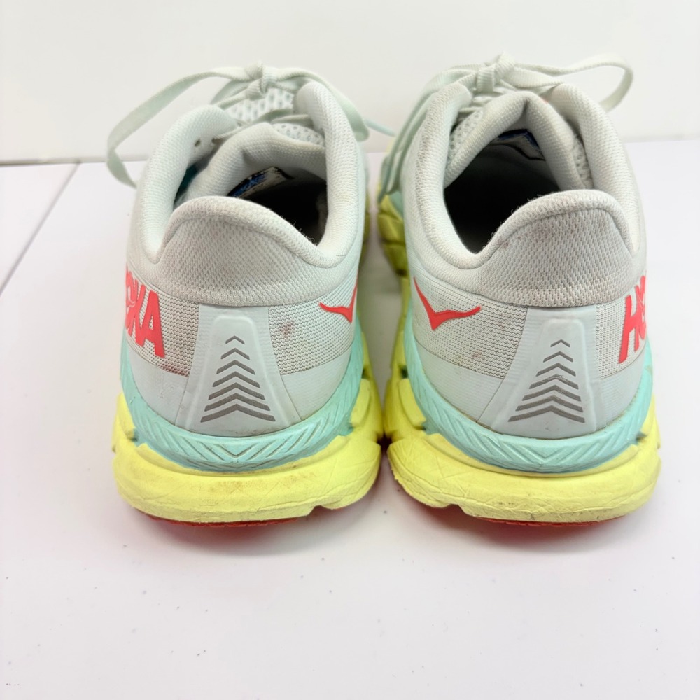 Hoka Clifton 7 Womens 8.5 Morning Mist Hot Coral Running Shoes - Picture 5 of 9